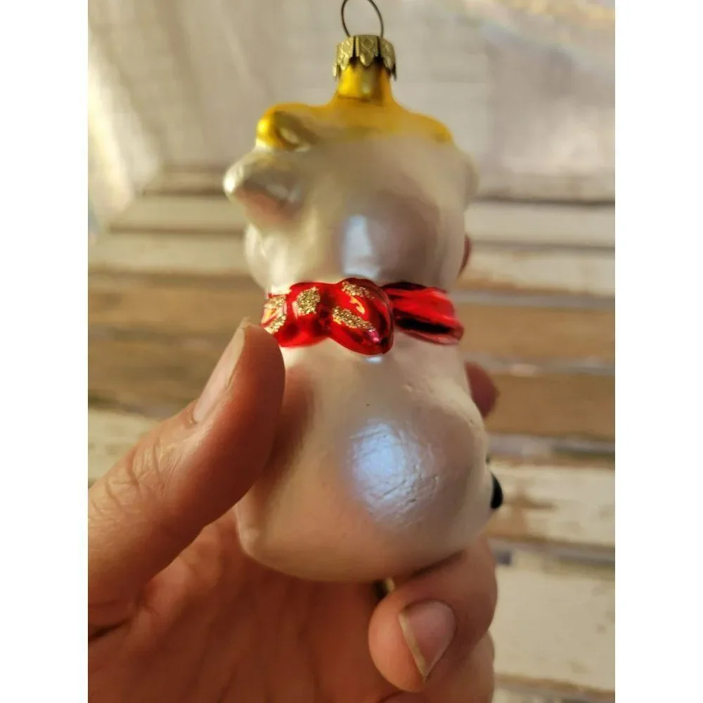 Vintage cow‎ Germany bull ornament glass Xmas tree